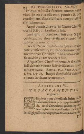 Articulus VII. De Sacramentis in genere.