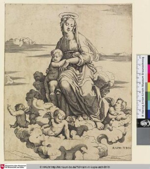 [La Vierge assise sur des nues; The Virgin seated on Clouds; Die Jungfrau auf den Wolken sitzend]