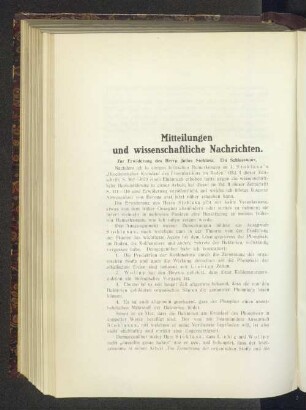 Mitteilungen und wissenschaftliche Nachrichten.
