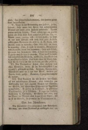 Von den Fürwörtern.