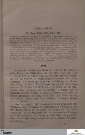 1. Die Jahre 1805, 1806, 1807, 1808