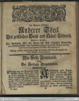 Anderer Theil Des geistlichen Hauß- und Schul-Lehrers ...
