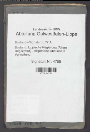 Ein- und Auswanderung (Generalia), Bd. 1