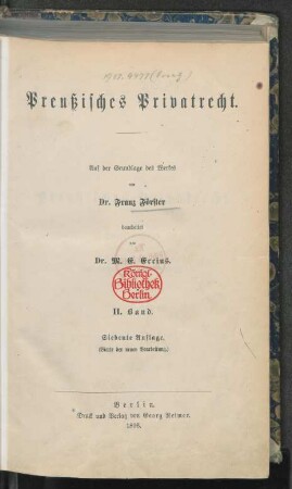 Bd. 2: Das Recht der Schuldverhältnisse : auf der Grundlage des Werkes von Franz Förster