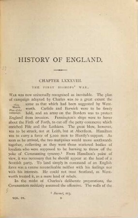 History of England from the accession of James I. to the outbreak of the Civil War : 1603 - 1642. 9