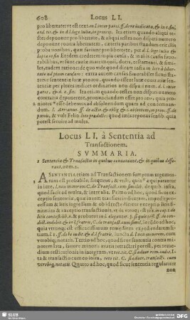 Locus LI. à Sententia ad Transactionem
