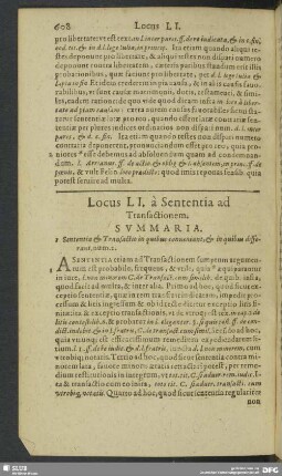 Locus LI. à Sententia ad Transactionem
