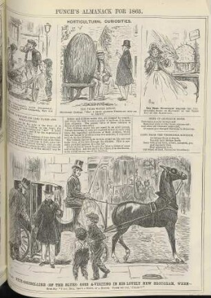 Horticultural curiosities; [...] Fitz Ghibelline (of the blues) goes a-visiting in his lovely new Brougham, when