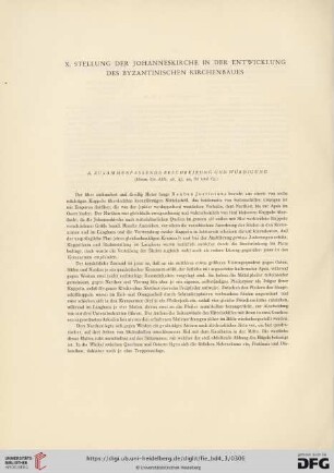 X. Stellung der Johanneskirche in der Entwicklung des byzantinischen Kirchenbaus