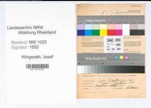 Entnazifizierung Josef Wingerath , geb. 22.09.1896 (Kaufmann)