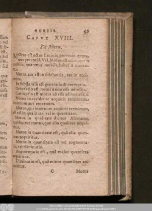 Caput XVIII. De Motu.