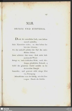 XLII. Orfeus und Eurydice