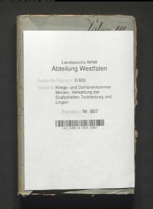 Der Verkauf der im Osnabrückischen belegenen königlich Tecklenburgischen Eigenbehörigen und davon einzusendende Extrakte