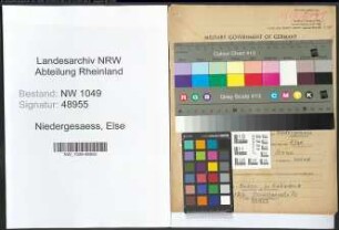 Entnazifizierung Else Niedergesaess , geb. 06.03.1907 (Dolmetscherin)