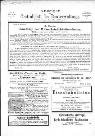 Anzeiger zum Zentralblatt der Bauverwaltung, No. 45
