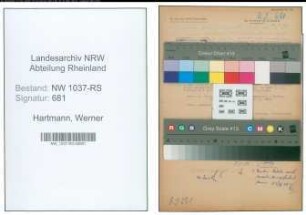 Entnazifizierung Werner Hartmann , geb. 06.09.1904 (Arzt)