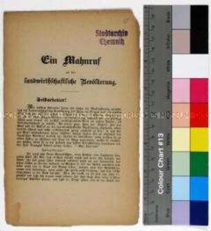 Flugschrift der Sozialdemokratischen Arbeiterpartei zur Aufklärung und Werbung in der Landbevölkerung