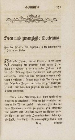 Drey und zwanzigste Vorlesung
