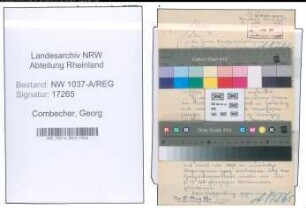 Entnazifizierung Georg Combecher , geb. 00.00.0000 (Steuerassistent)
