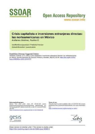 Crisis capitalista e inversiones extranjeras directas: las norteamericanas en México