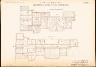 Regierungsgebäude, Düsseldorf Erweiterungsbau: Grundrisse DG und 3.OG 1:100