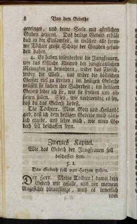 Zweytes Kapitel. Wie das Gebeth der Jungfrauen soll beschaffen seyn.