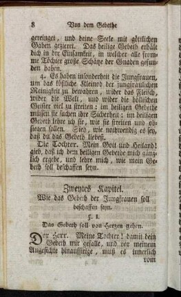 Zweytes Kapitel. Wie das Gebeth der Jungfrauen soll beschaffen seyn.