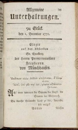 94 Stück. den 1. December 1770.