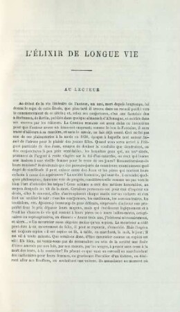 L'élixir de longue vie