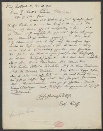 Brief an B. Schott's Söhne : 28.10.1915