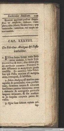 Cap. XXXVIII. De Febribus Malignis & Pestilentialibus