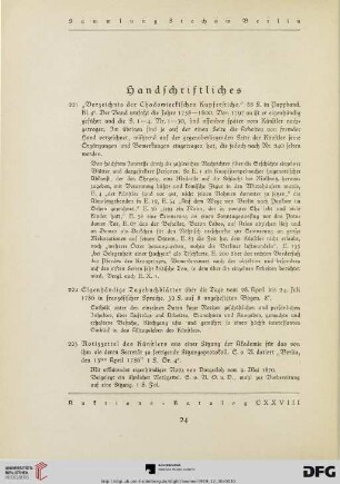 Handschriftliches (Nr. 221-239)