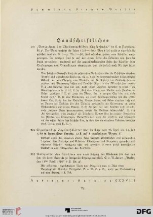 Handschriftliches (Nr. 221-239)