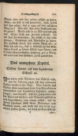 Das neunzehnte Kapitel. Dickius kommt auf dem bezauberten Schlosse an.