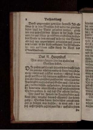 Das II. Hauptstuck. Von anmerckungen über den theilen des Menschen Leibes