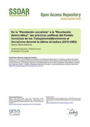 De la "Revolución socialista" a la "Revolución democrática": las prácticas políticas del Partido Socialista de los Trabajadores/Movimiento al Socialismo durante la última dictadura (1976-1983)