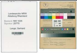 Entnazifizierung Gerhard Lange , geb. 01.02.1920 (Berbaubeflissener)