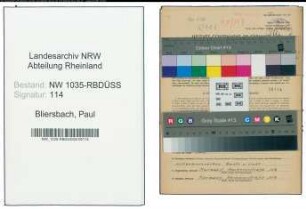 Entnazifizierung Paul Bliersbach , geb. 31.07.1907 (Ingenieur)