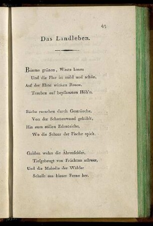 Das Landleben.