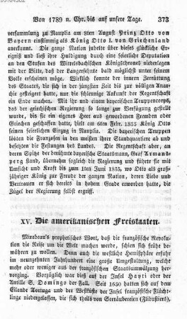 XV. Die amerikanischen Freistaaten