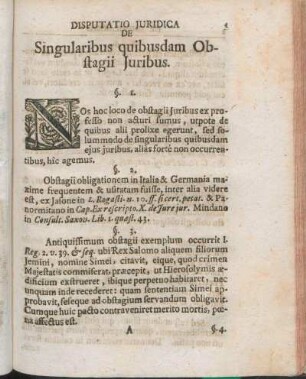 Disputatio Juridica De Singularibus quibusdam Obstagii Juribus.