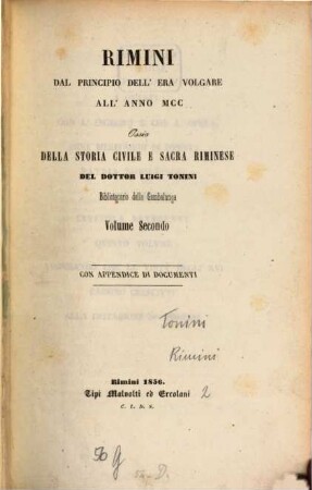Rimini avanti il principio dell'era volgare, II