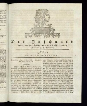 No. 38 - 29. März 1821