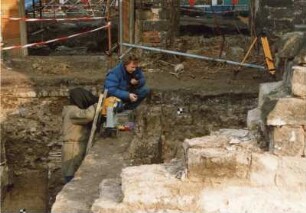 Dresden-Altstadt. Wiederaufbau des Taschenbergpalais, aufgenommen 1993