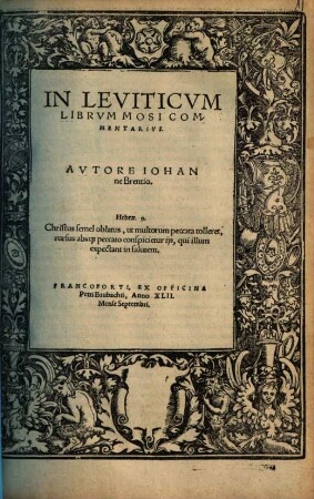 In Leviticvm Librvm Mosi Commentarivs