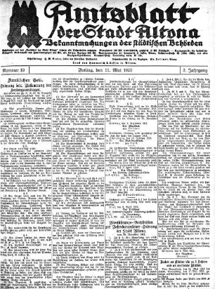 Nummer 19 : Freitag, den 11. Mai 1923