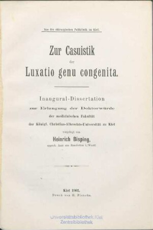 Zur Casustik der Luxatio genu congenita