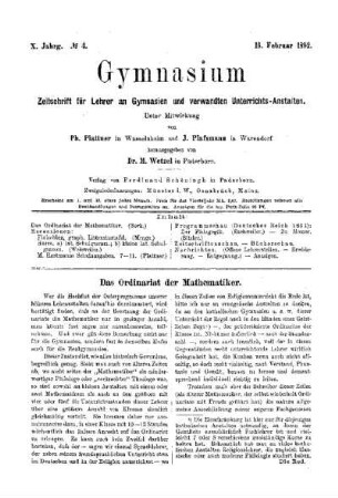 Das Ordinariat der Mathematiker