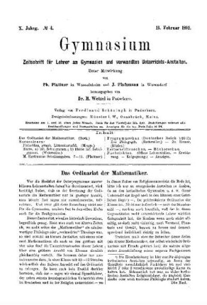 Das Ordinariat der Mathematiker