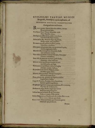 Guiliemi Pantini Medici Brugensis,[...]